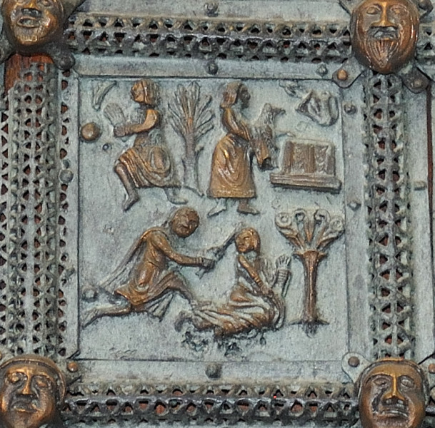 formelle portale di  san zeno caino e abele