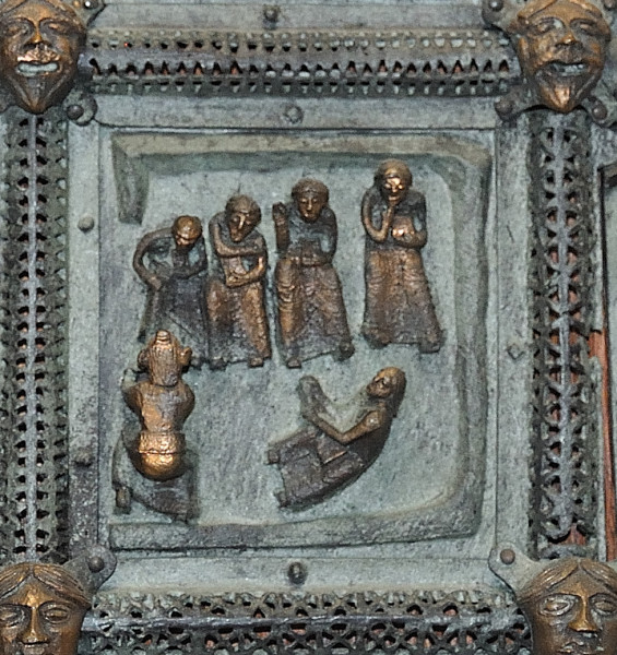 formelle portale di  san zeno lavanda dei piedi di Cristo