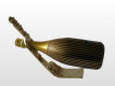 bronze and copper metal work - Curved bottle holder in golden colour metal with grape details Curved bottle holder in golden colour metal with grape details - bronze and copper metal work