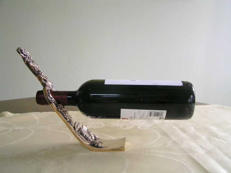 Bottle holder polished by hand - bronze and copper metal work