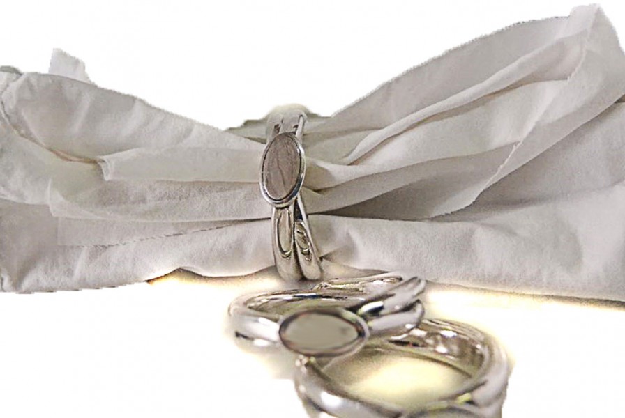 silver napking rings decoration - bronze and copper metal work